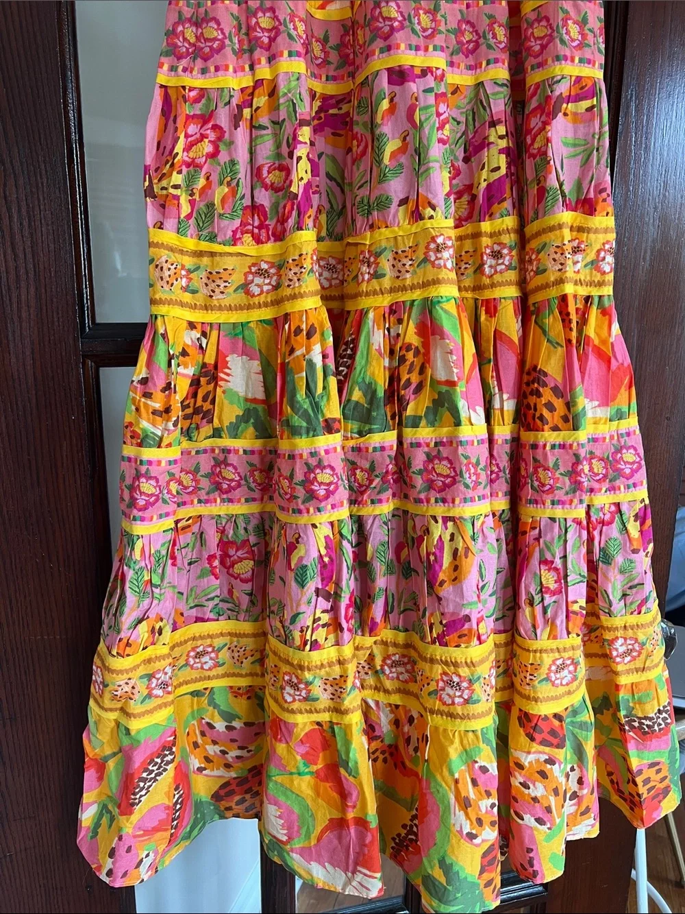 FARM Rio NWT! Pink & Yellow Floral Tiered Sundress - Picture 11 of 14